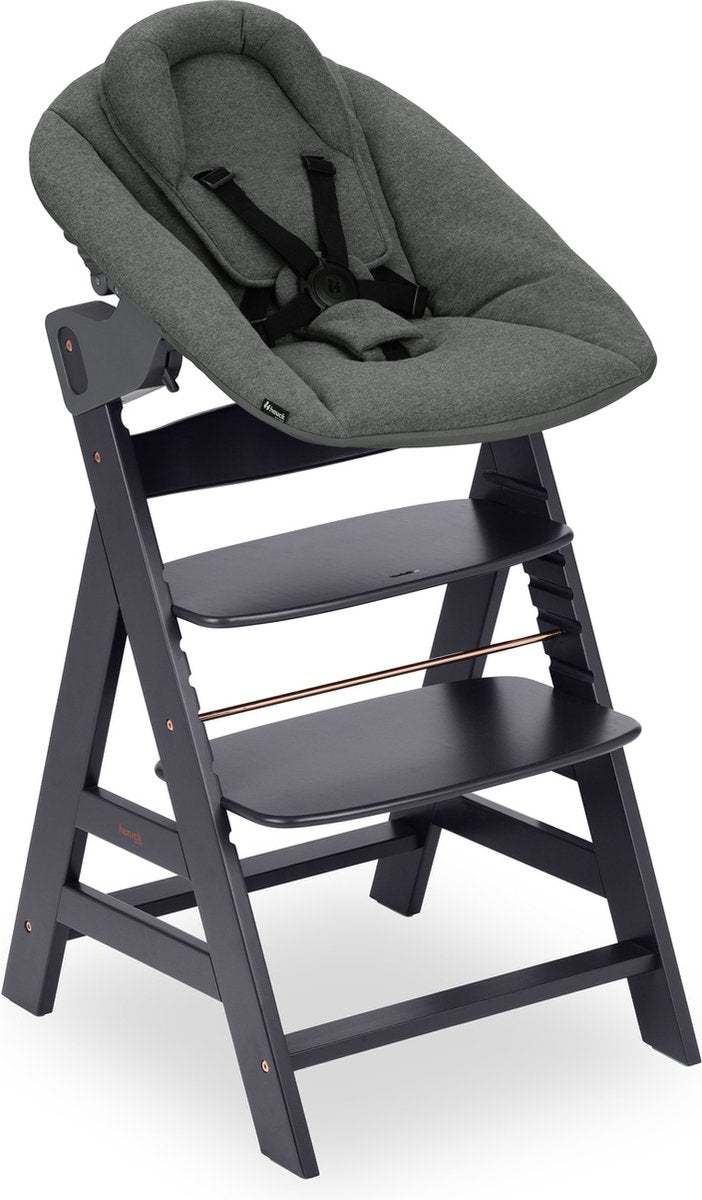 Hauck Alpha+ – Barnstol med newborn-set, mörkgrå