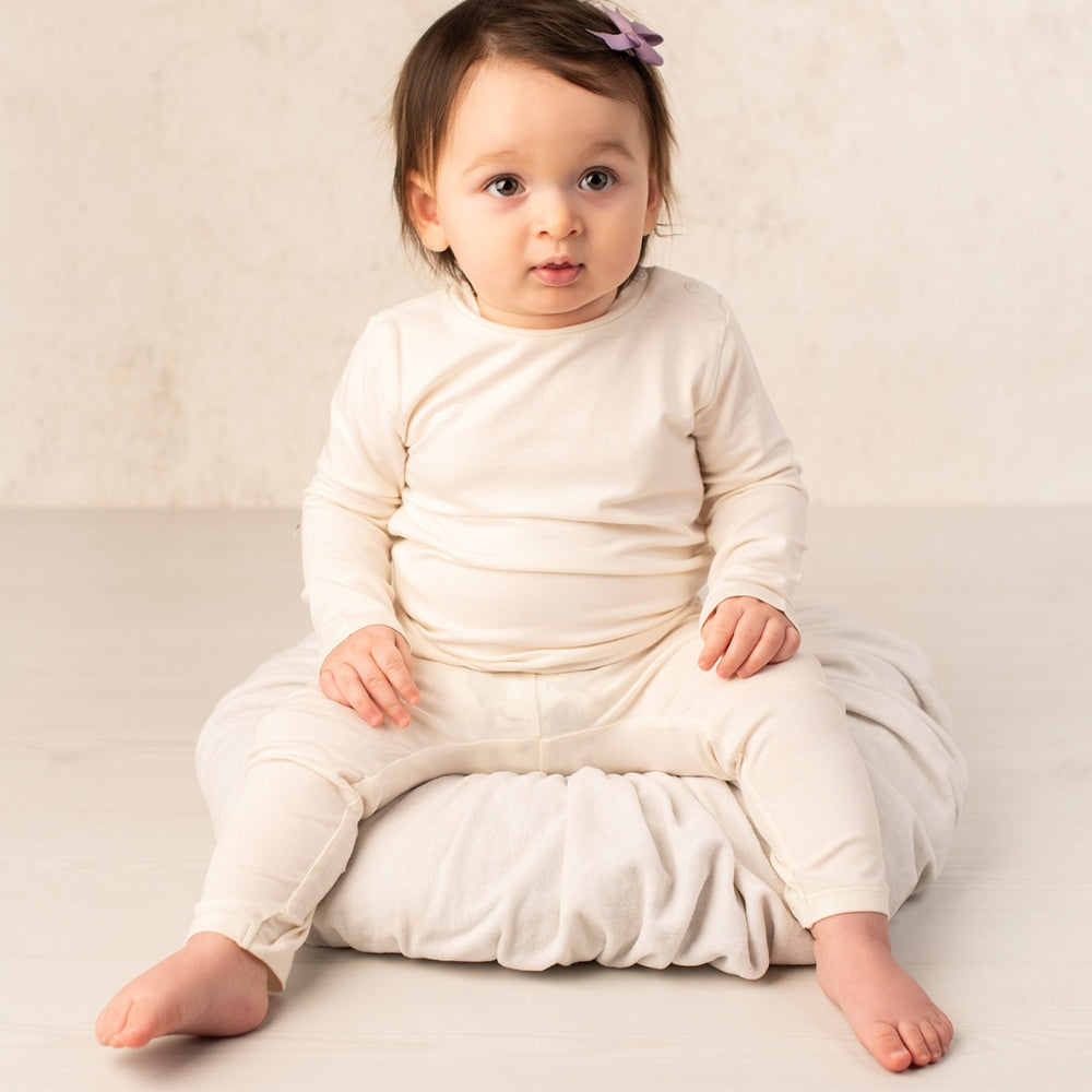 Premium Bamboo Baby Pajama Set: T-Shirt & Leggings CREAM