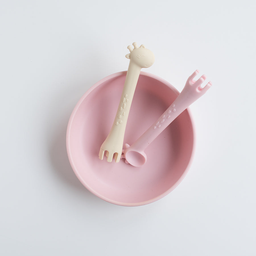 Silicone Baby Plate Bowl - Rose
