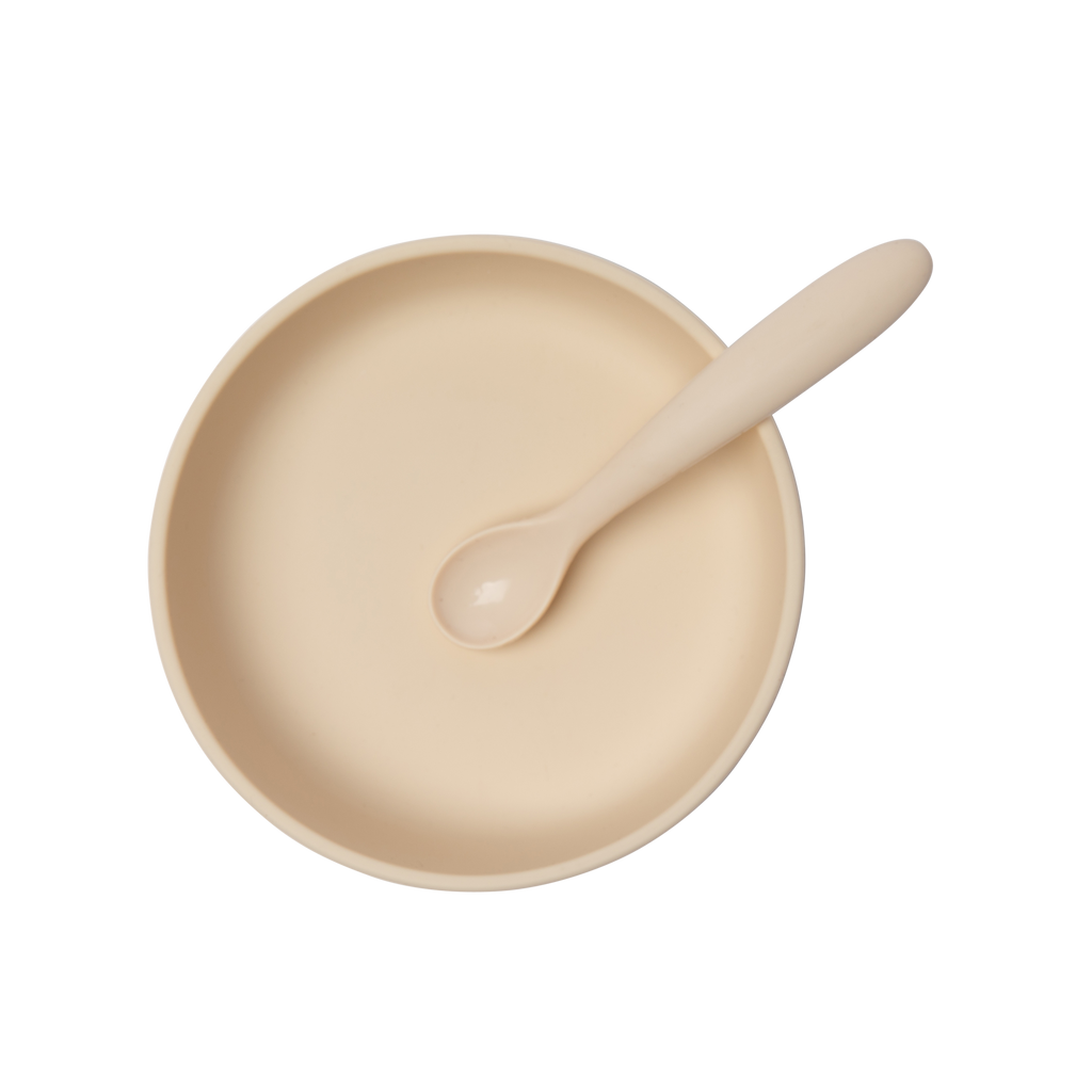 Silicone Baby Plate Bowl - Sand