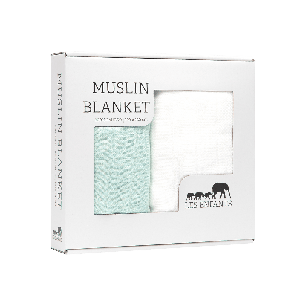 Muslin Blanket Green / White