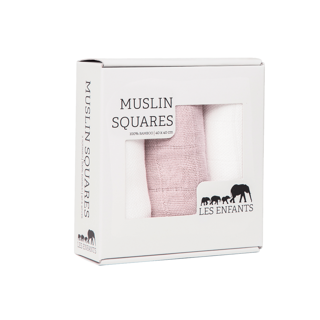 Muslin Squares Rose/ White