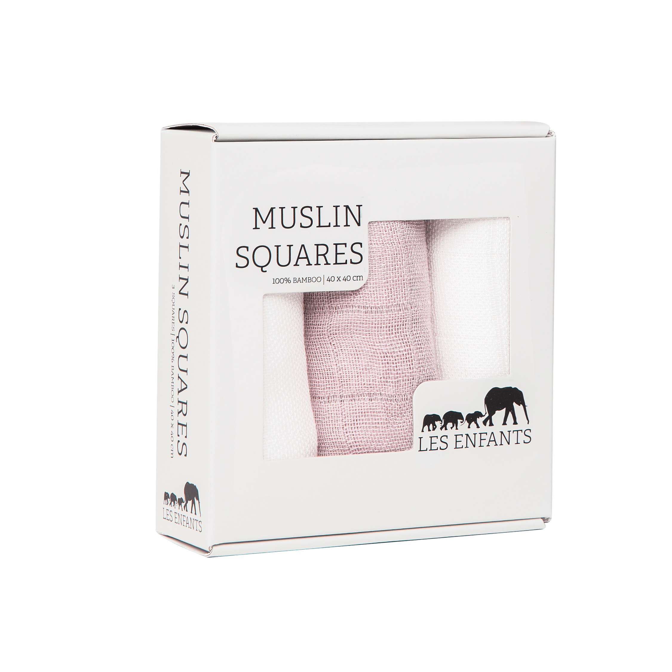 Muslin Squares Rose/ White